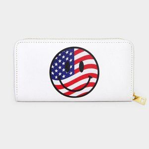 New White Patriotic Wallet Red White Blue American Flag